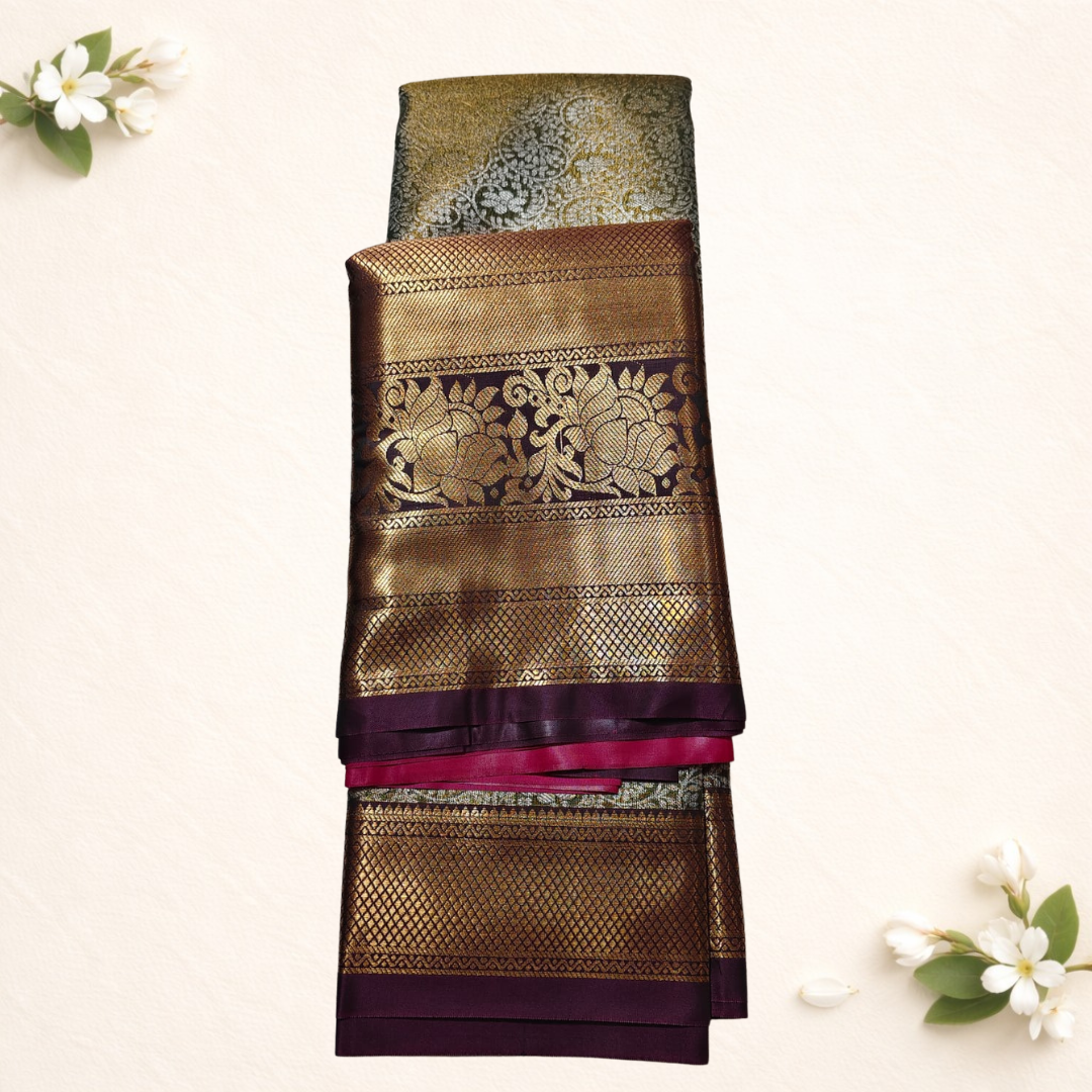 Tissue Soft Silk Saree - Maroon