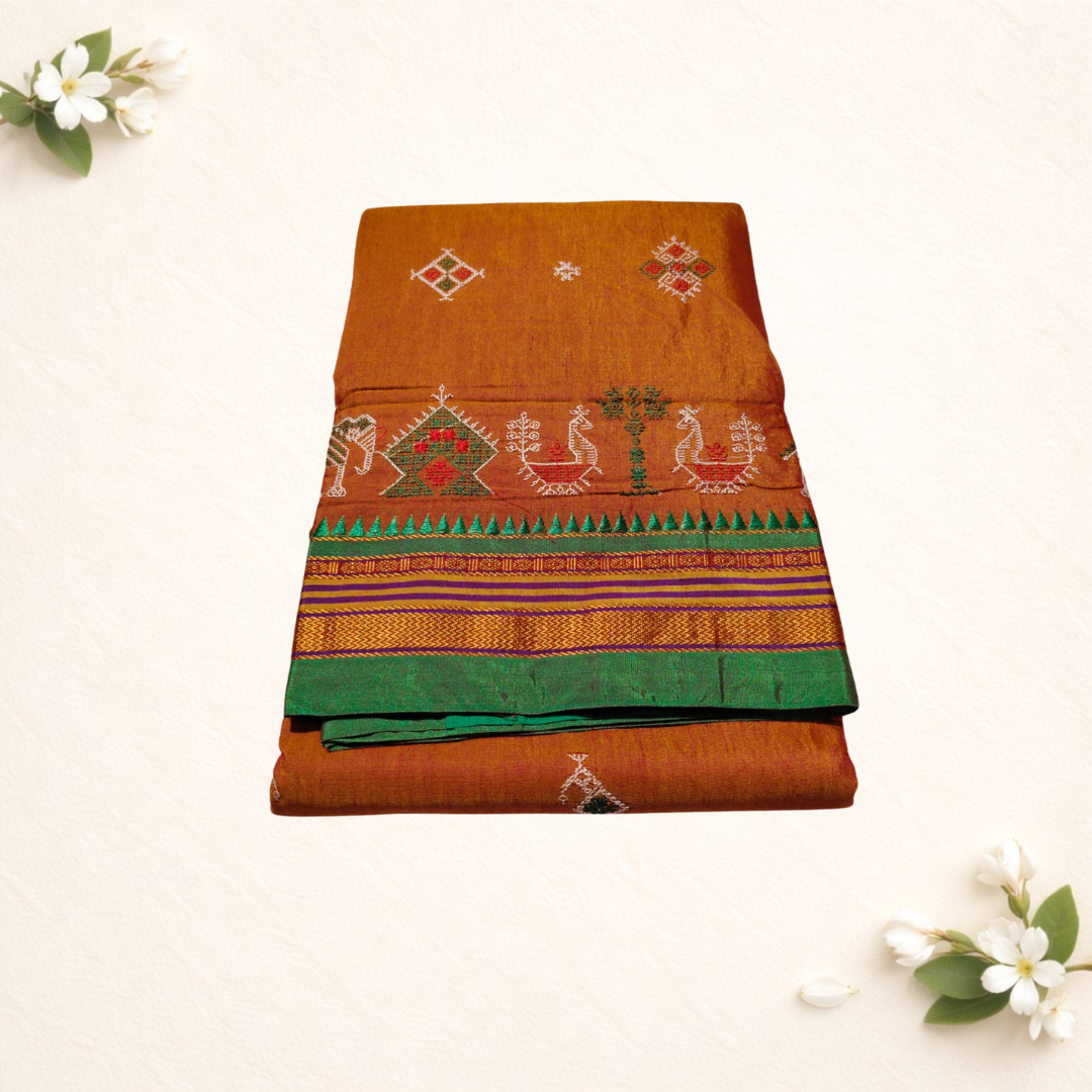 Ilkal Cotton Silk Saree with Kasuti Design