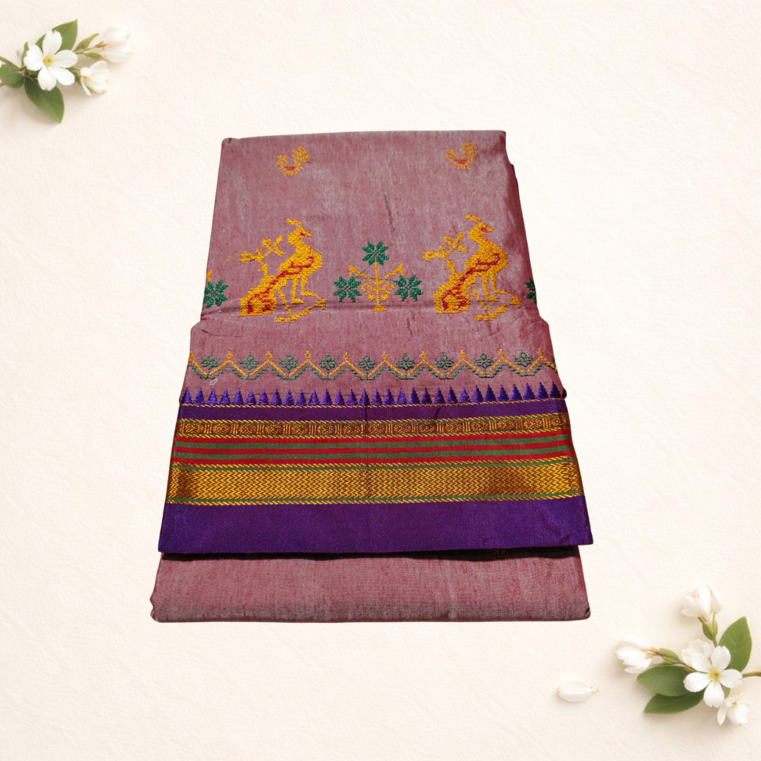 Ilkal Cotton Silk Saree with Kasuti Design