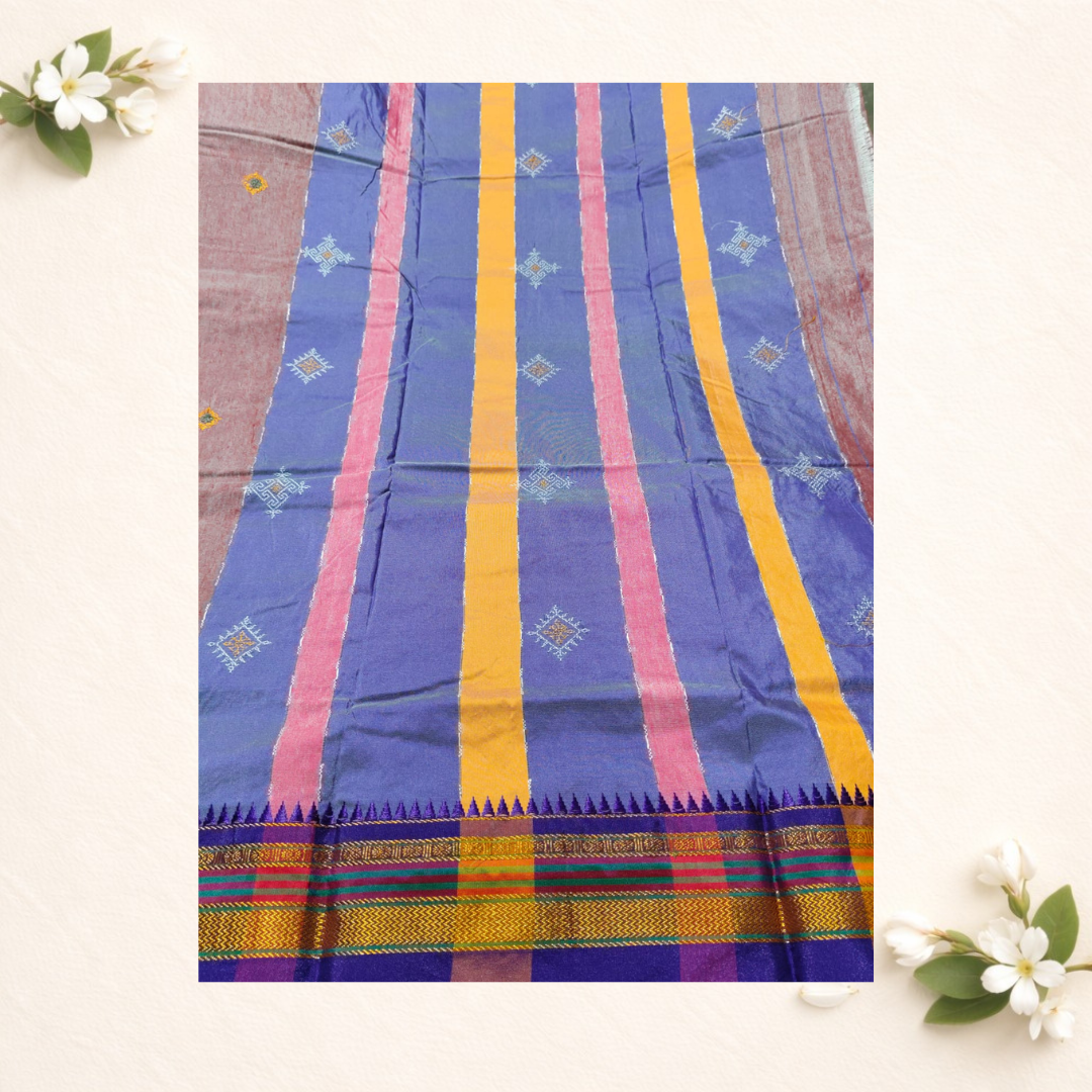 Ilkal Cotton Silk Saree with Kasuti Design