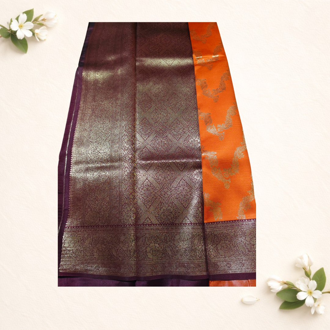 Banarasi necklace design top dye premium quality sarees  Contrast color blouse