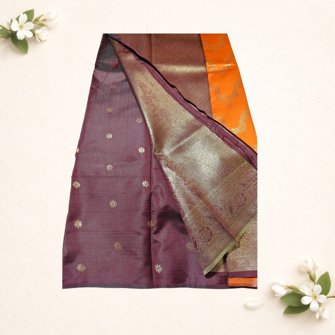 Banarasi necklace design top dye premium quality sarees  Contrast color blouse