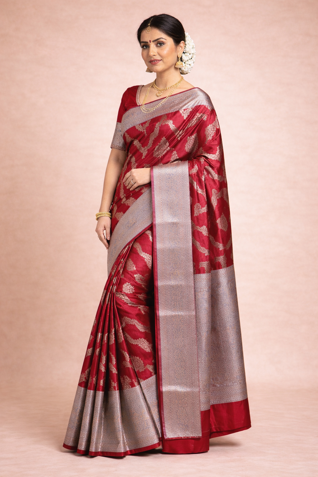 Banarasi Necklace Design Premium Saree Set
