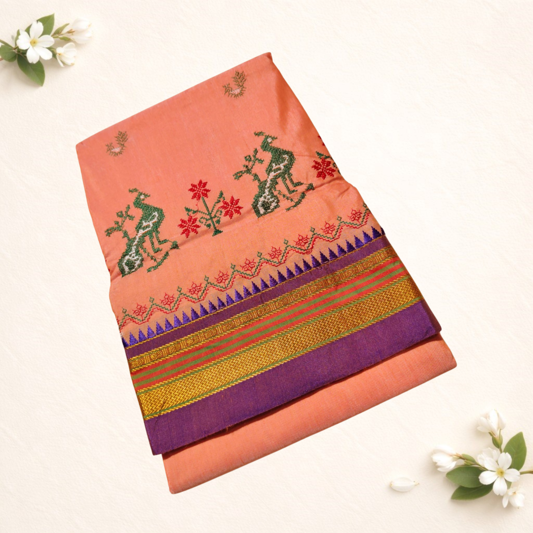 Ilkal Cotton Silk Saree with Kasuti Design