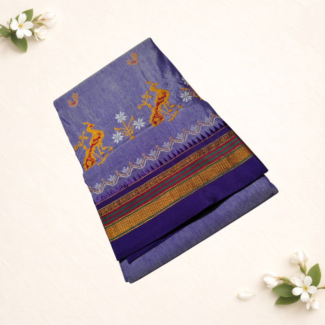 Ilkal Cotton Silk Saree with Kasuti Design