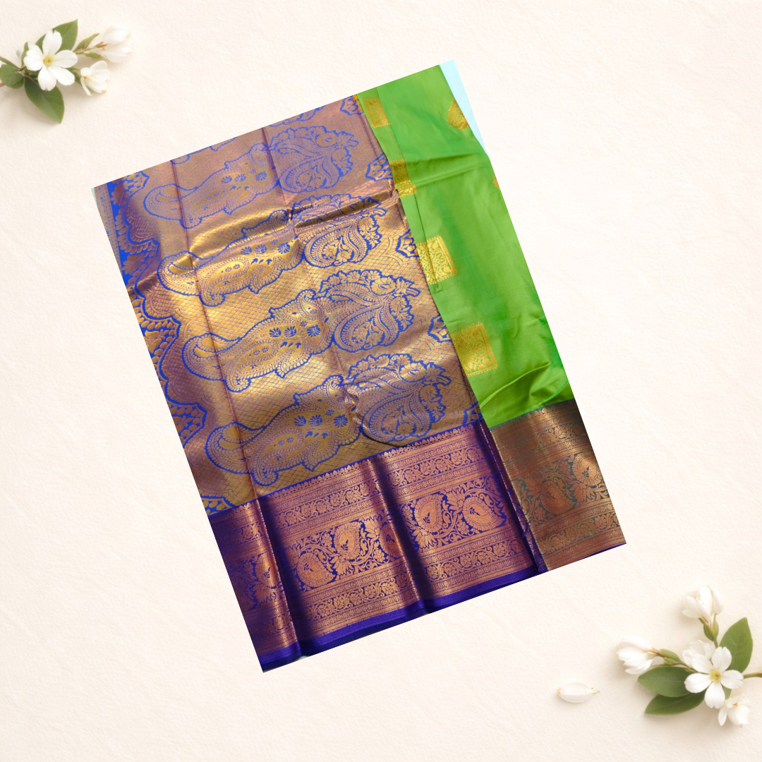 Tissue soft silk sarees gold and silver zari weaving all over body  Grand pallu with blouse