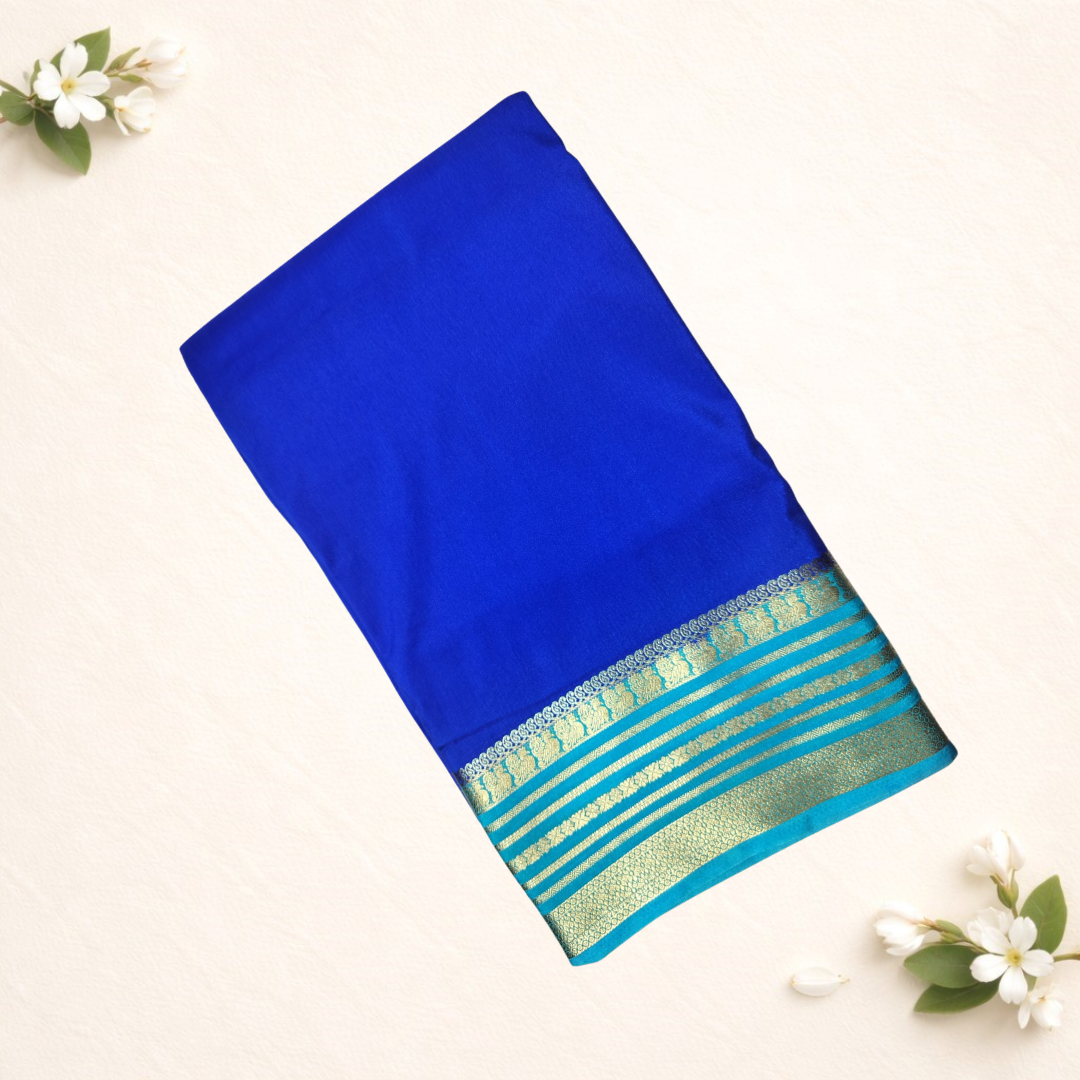 Mysore Crepe - Peacock border