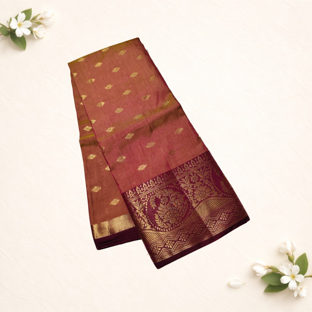 Tussar silk dual tone sarees