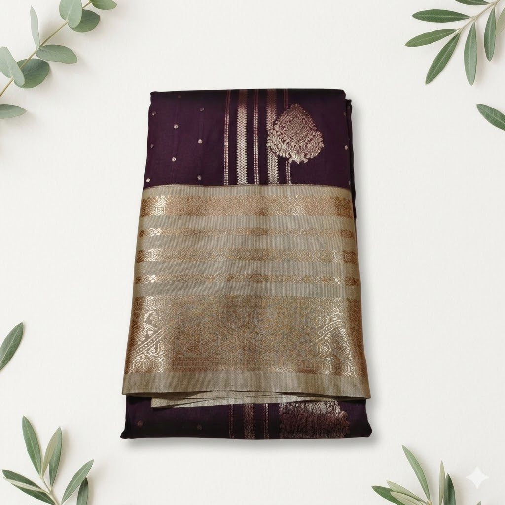 Tana gadwal saree contrast border and grand pallu with blouse