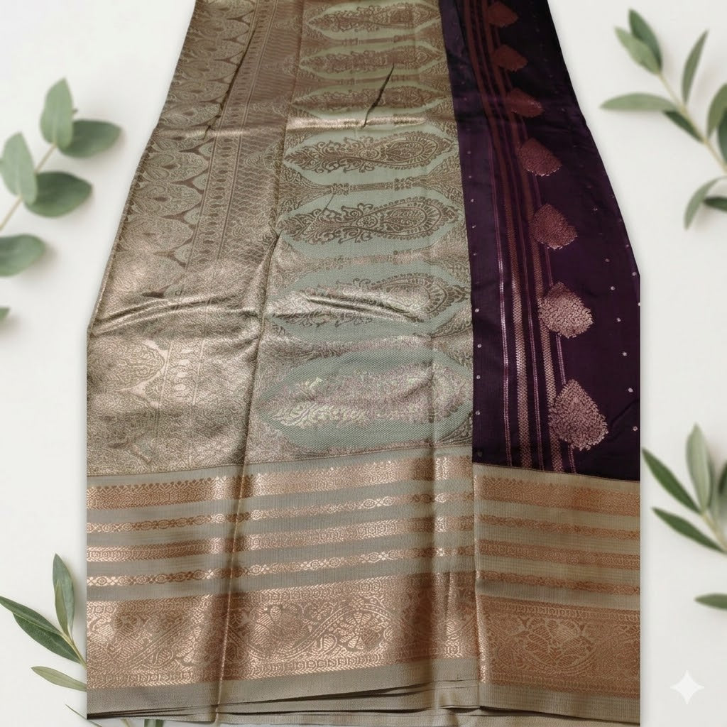 Tana Gadwal Saree Contrast Grand Pallu