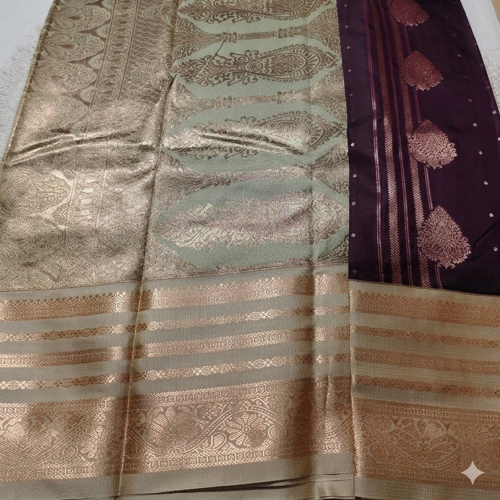 Tana Gadwal Saree Contrast Grand Pallu