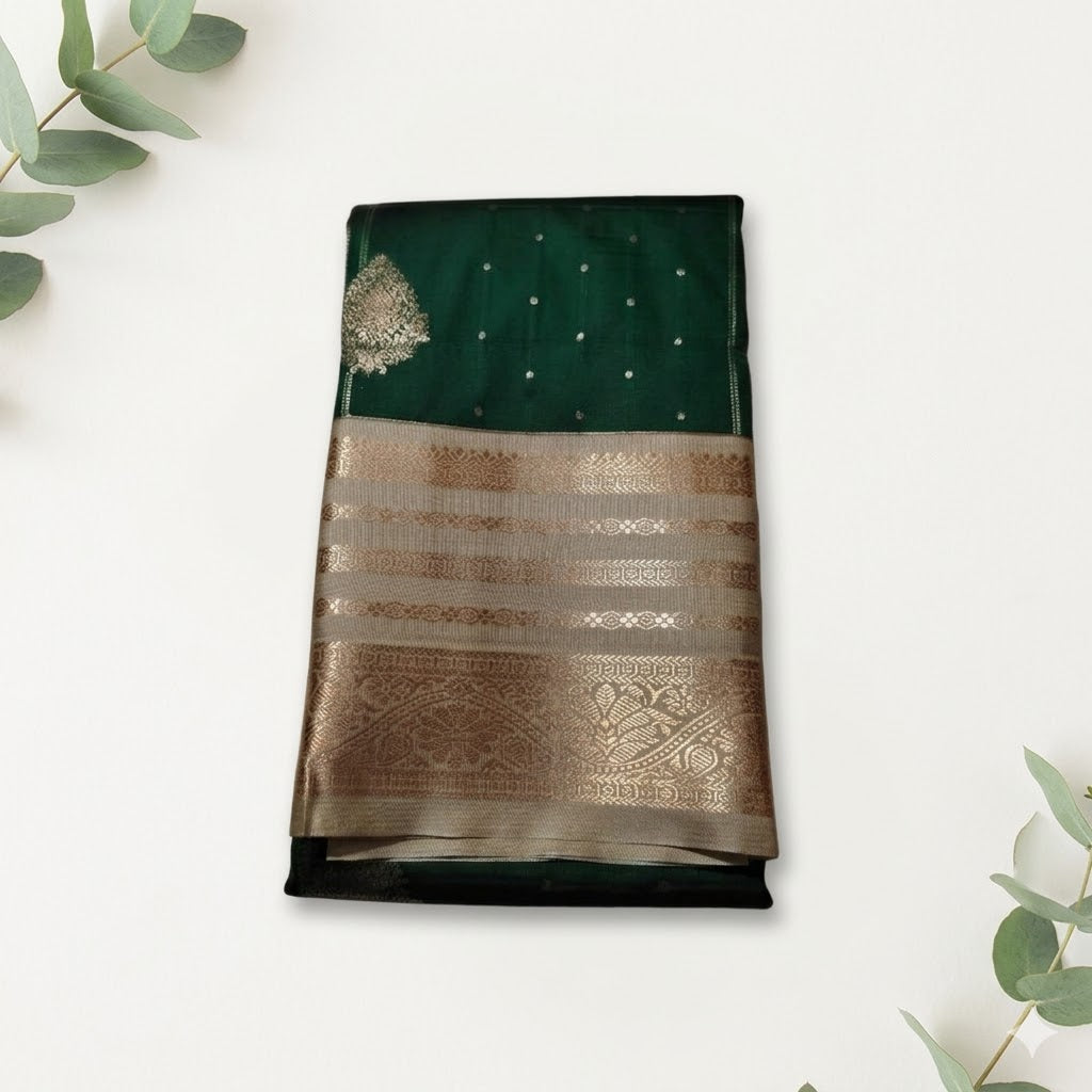 Tana Gadwal Saree Contrast Grand Pallu