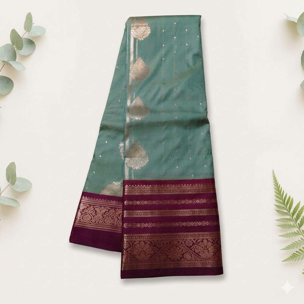Tana Gadwal Saree Contrast Grand Pallu