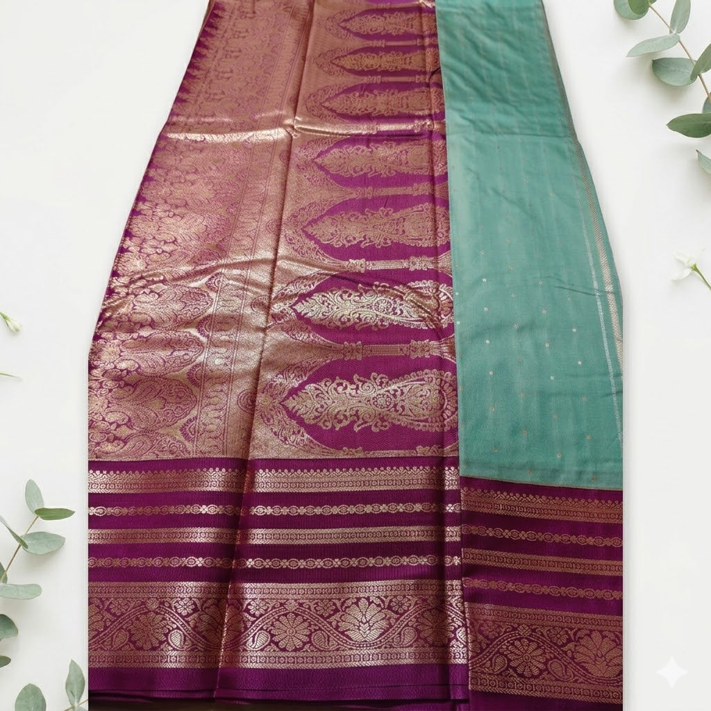 Tana Gadwal Saree Contrast Grand Pallu