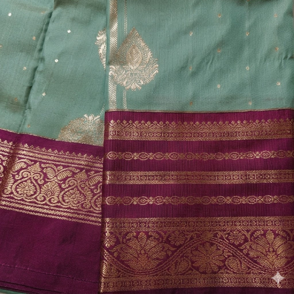 Tana Gadwal Saree Contrast Grand Pallu