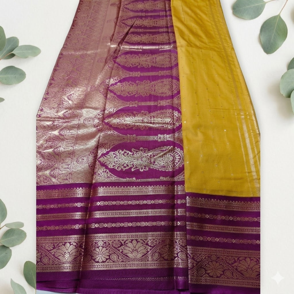 Tana Gadwal Saree Contrast Grand Pallu